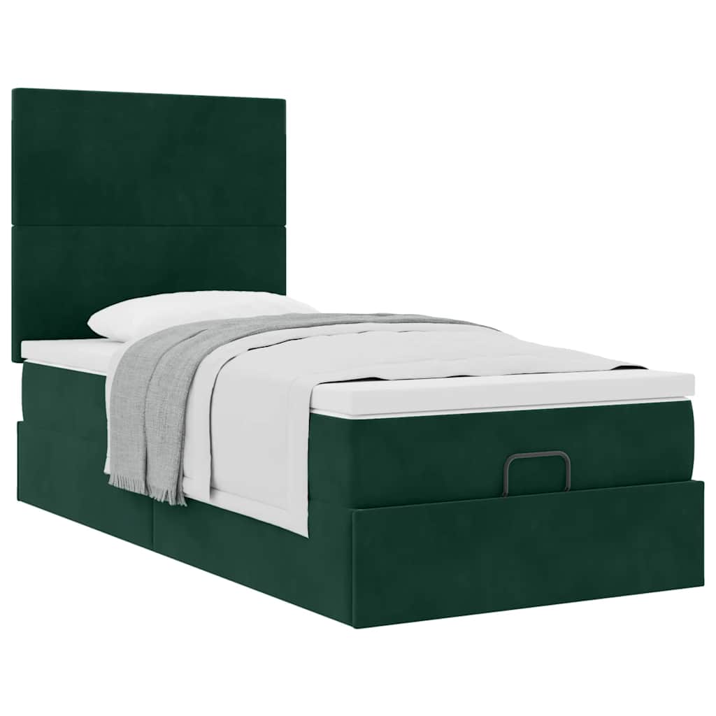 Struttura Letto Pouf con Materassi 90x190 cm in Velluto | homemem39