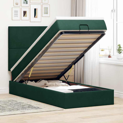 Struttura Letto Pouf con Materassi 90x190 cm in Velluto | homemem39