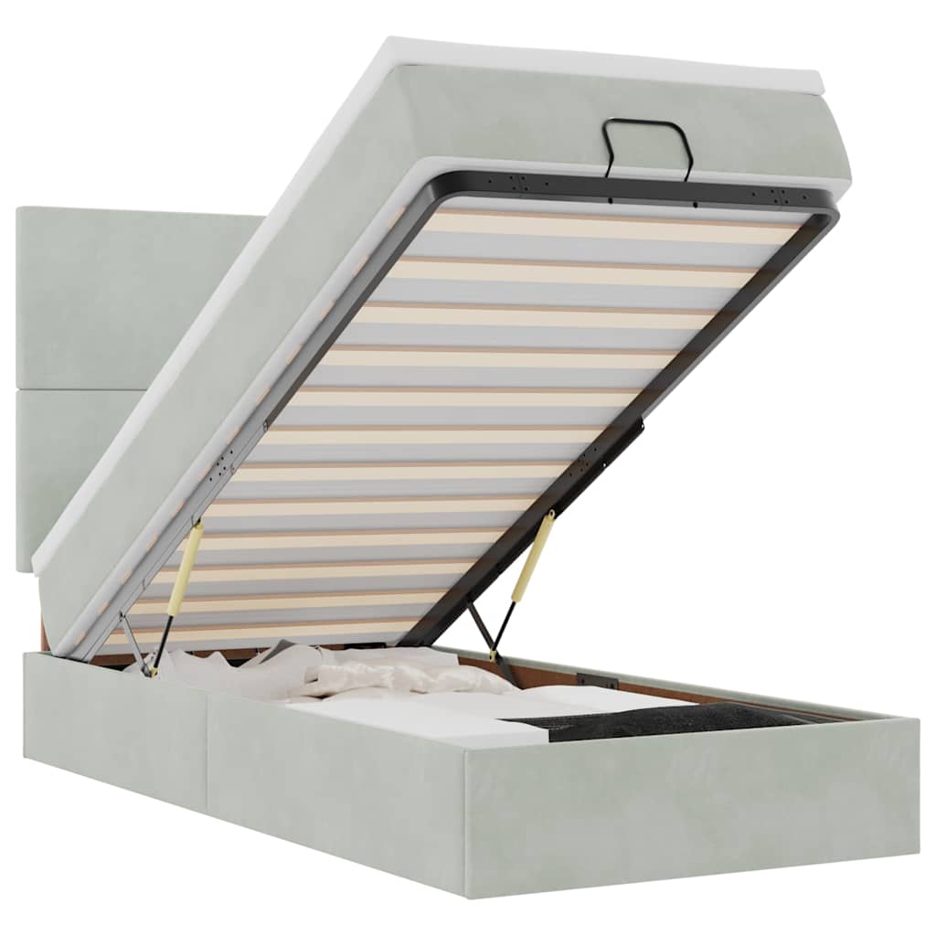 Struttura Letto Pouf con Materassi 90x200 cm in Velluto - homemem39