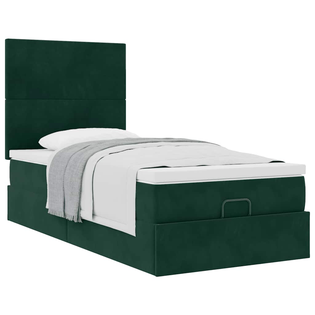 Struttura Letto Pouf con Materassi 90x200 cm in Velluto | homemem39