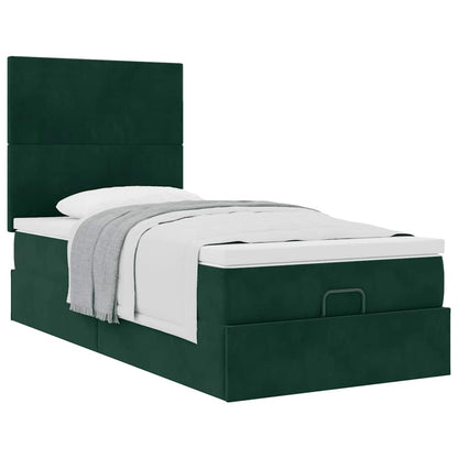 Struttura Letto Pouf con Materassi 90x200 cm in Velluto | homemem39