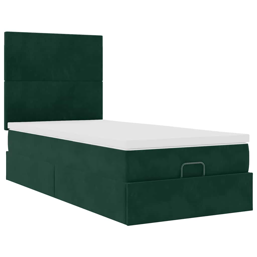 Struttura Letto Pouf con Materassi 90x200 cm in Velluto | homemem39