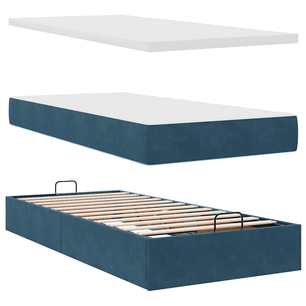 Struttura Letto Pouf con Materassi 100x200 cm Velluto | homemem39
