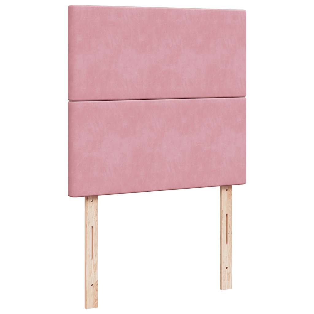 Struttura Letto Pouf con Materassi Rosa 100x200 cm Velluto - homemem39