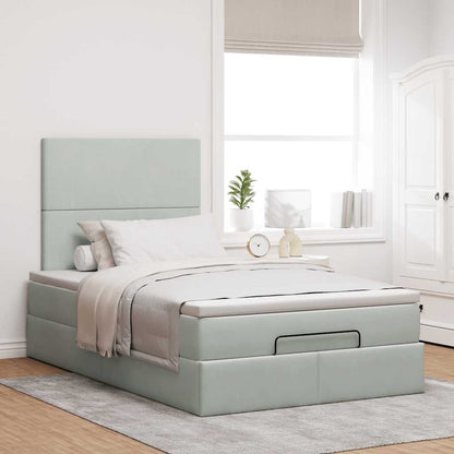 Struttura Letto Pouf con Materassi 120x190 cm Velluto | homemem39