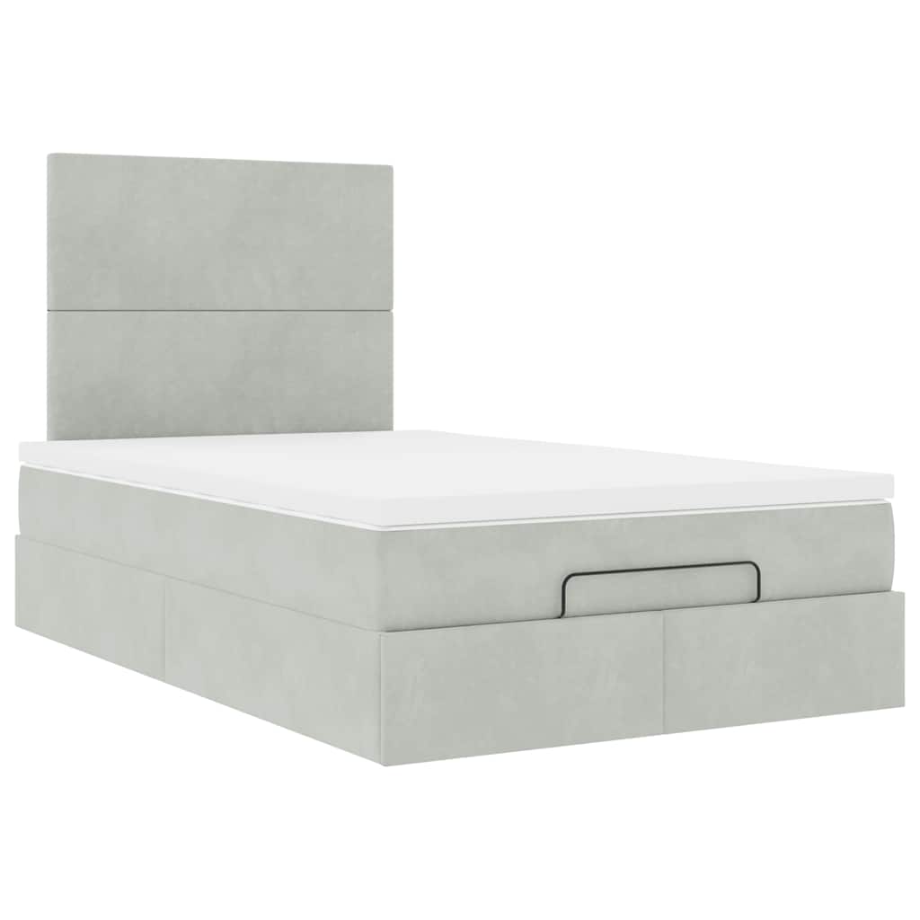 Struttura Letto Pouf con Materassi 120x190 cm Velluto | homemem39