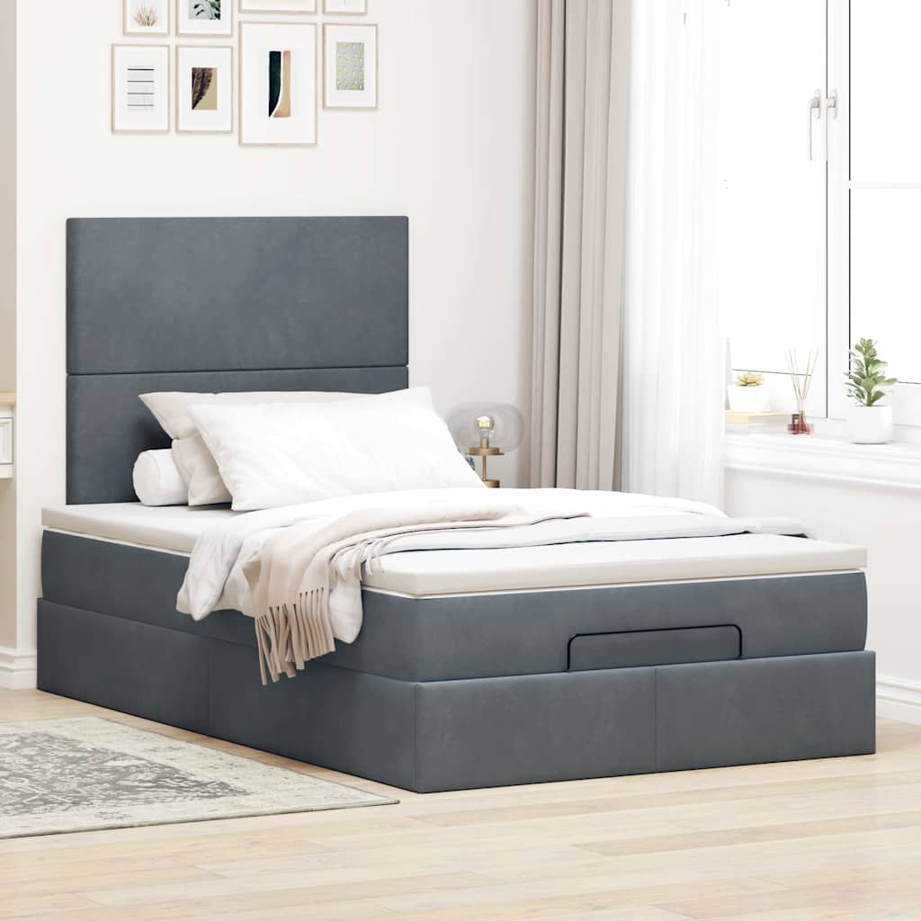 Struttura Letto Pouf con Materassi 80x200 cm Velluto | homemem39