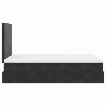 Struttura Letto Pouf con Materassi Nero 120x190 cm Velluto | homemem39