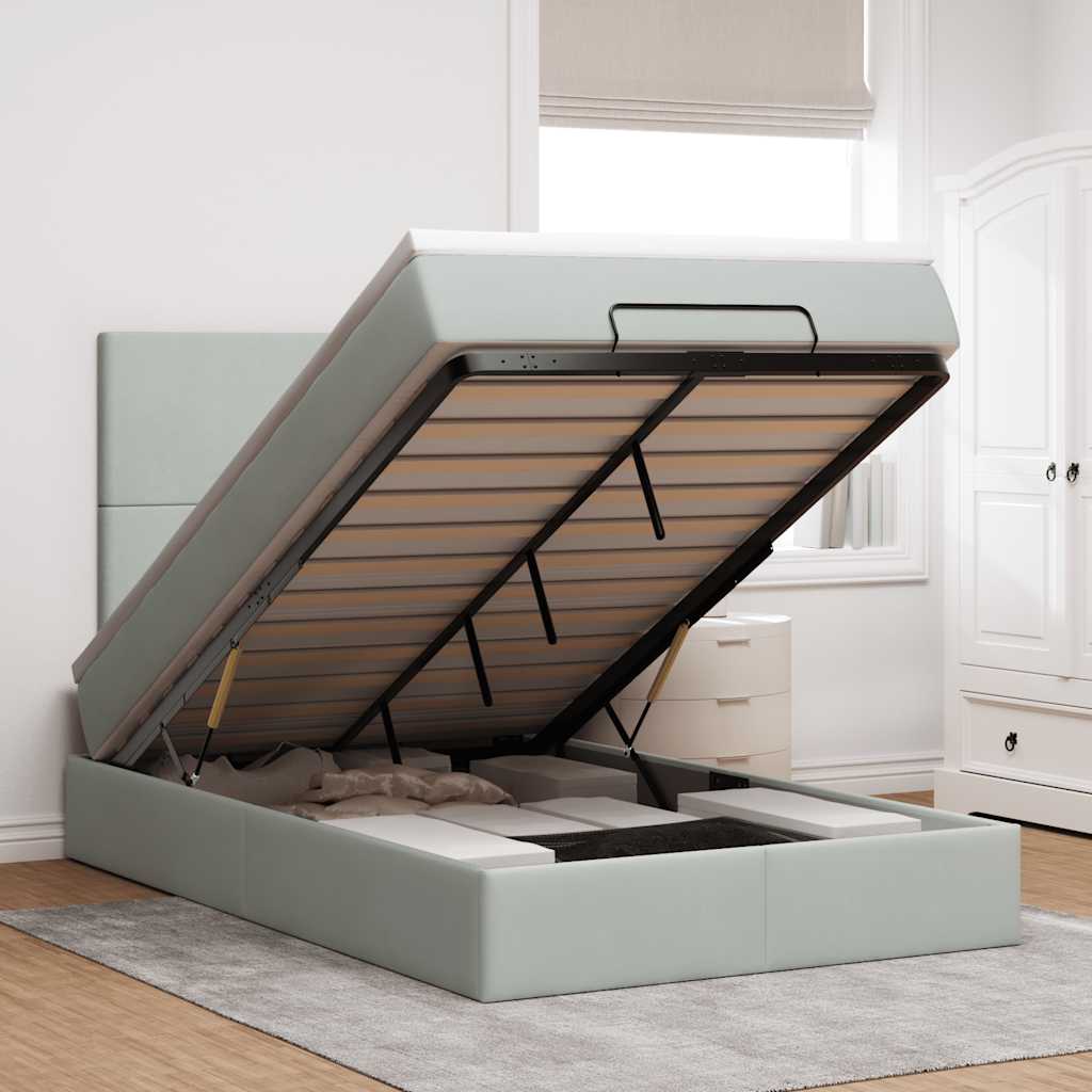 Struttura Letto Pouf con Materassi 120x200 cm Velluto - homemem39