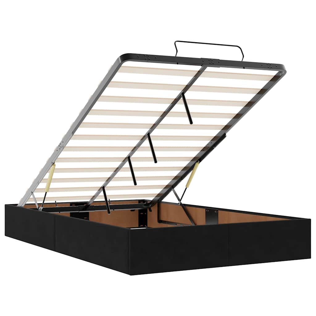 Struttura Letto Pouf con Materassi Nero 120x200 cm Velluto - homemem39