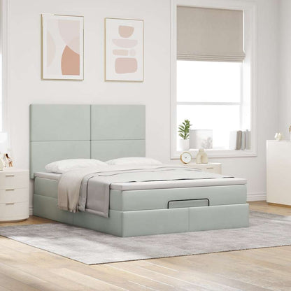 Struttura Letto Pouf con Materassi 140x190 cm Velluto | homemem39