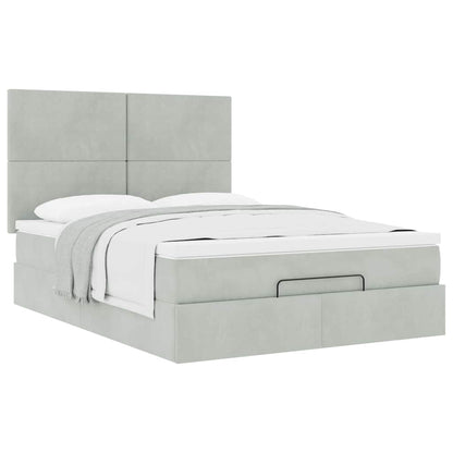Struttura Letto Pouf con Materassi 140x190 cm Velluto | homemem39
