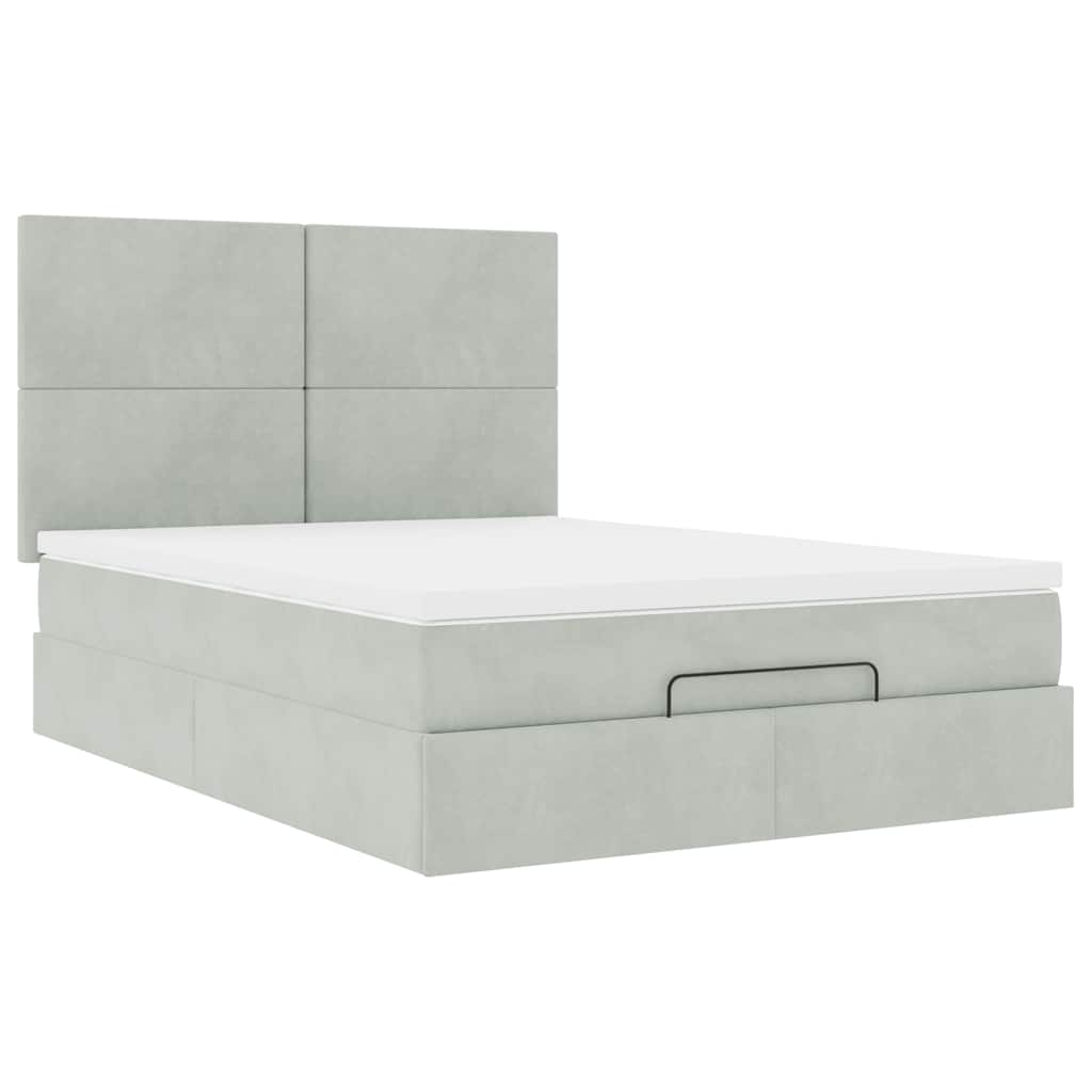 Struttura Letto Pouf con Materassi 140x190 cm Velluto | homemem39
