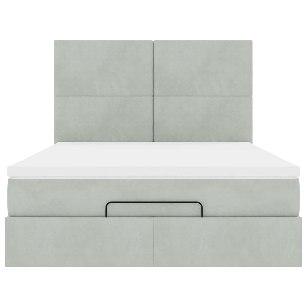 Struttura Letto Pouf con Materassi 140x190 cm Velluto | homemem39