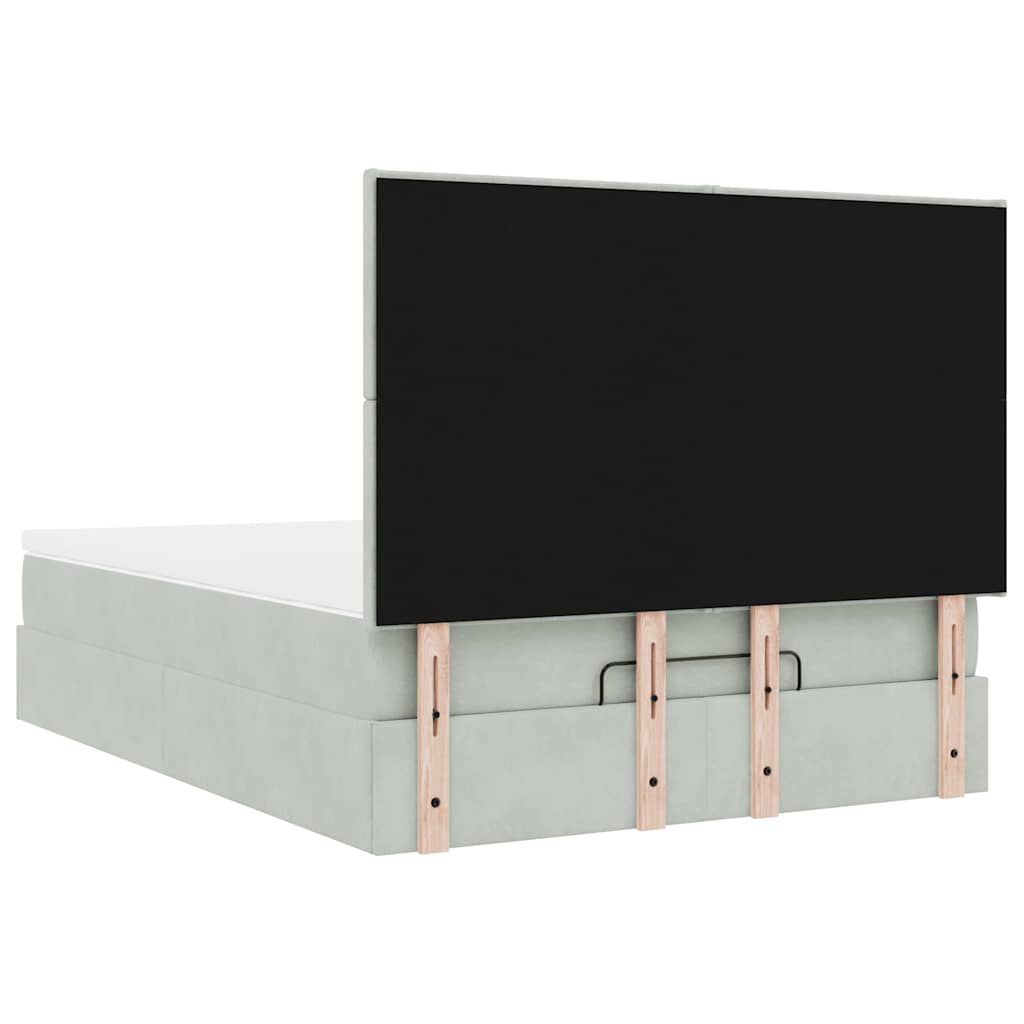 Struttura Letto Pouf con Materassi 140x190 cm Velluto | homemem39