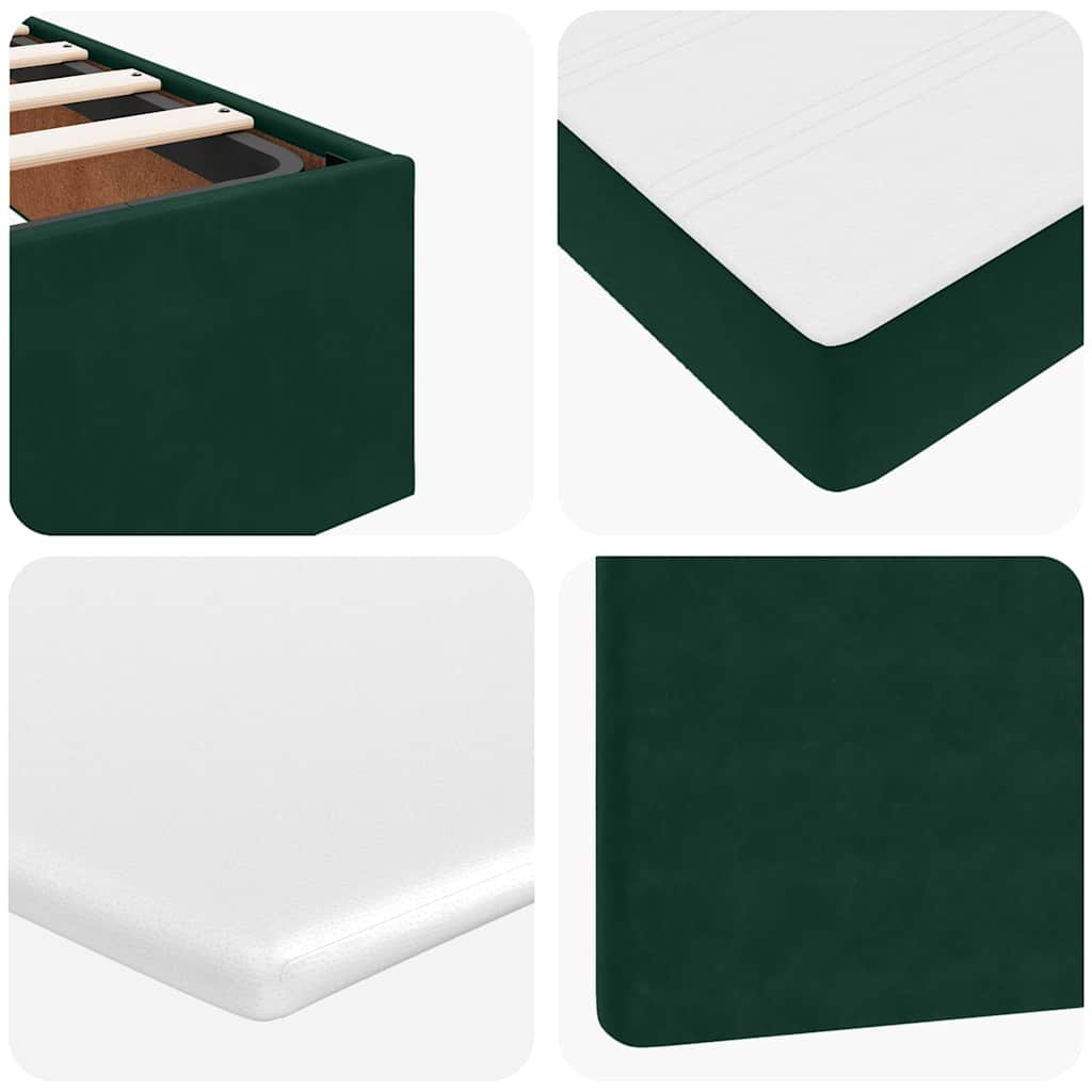 Struttura Letto Pouf con Materassi 140x190 cm in Velluto