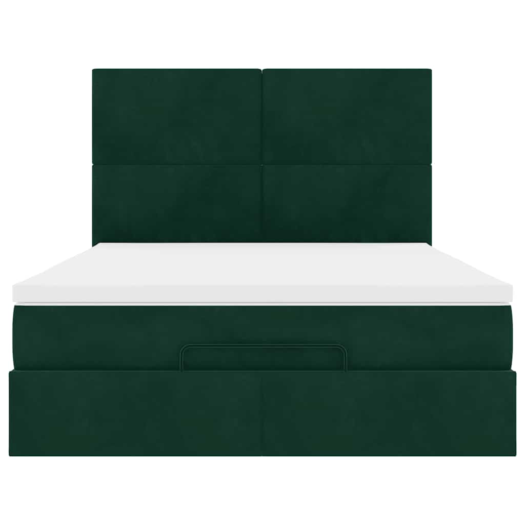Struttura Letto Pouf con Materassi 140x190 cm in Velluto | homemem39