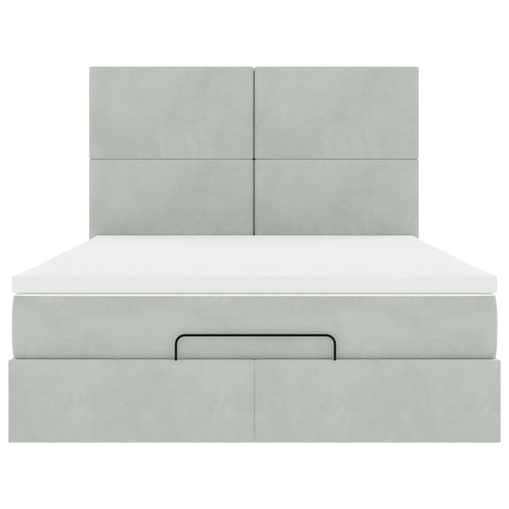 Struttura Letto Pouf con Materassi 140x200 cm in Velluto - homemem39