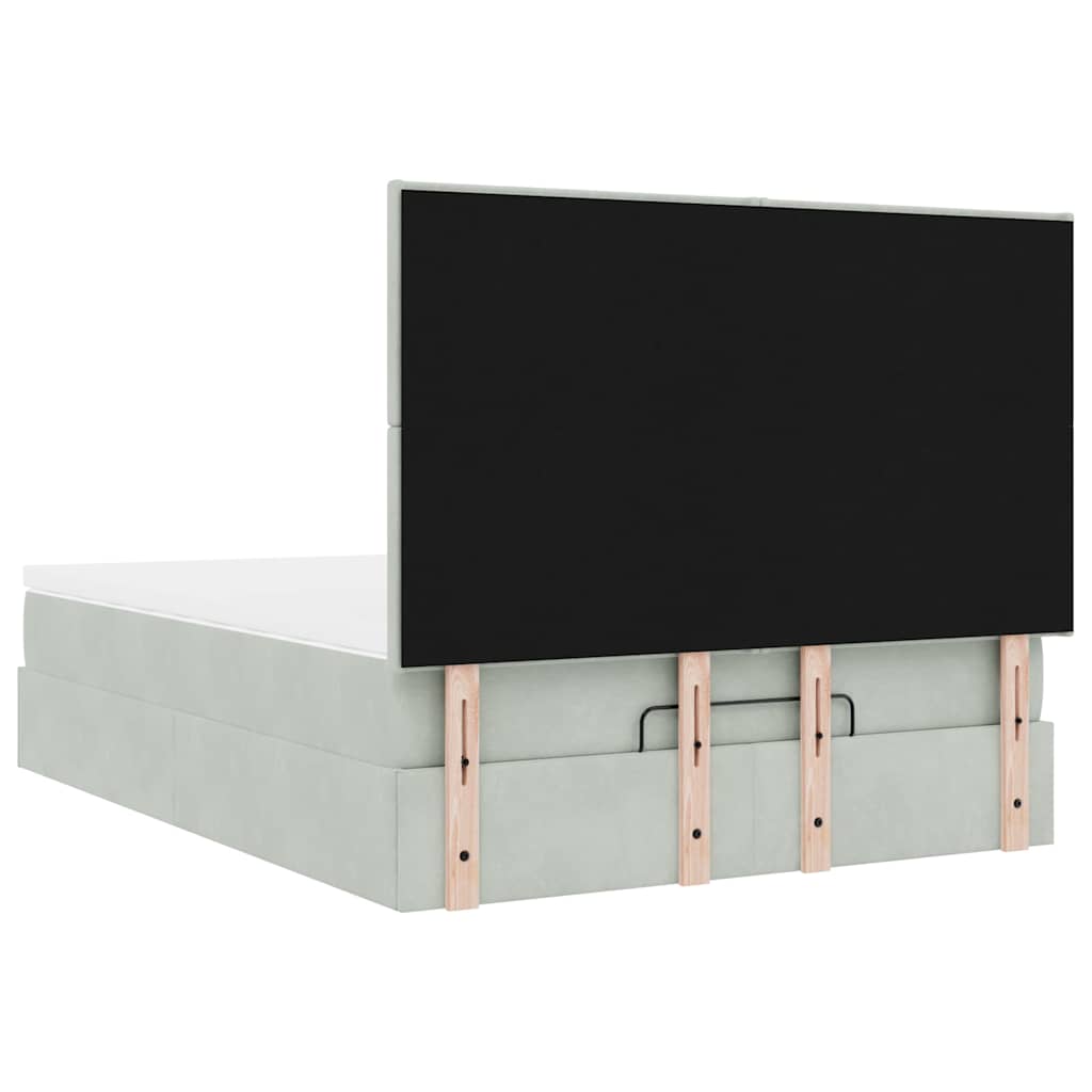 Struttura Letto Pouf con Materassi 140x200 cm in Velluto - homemem39