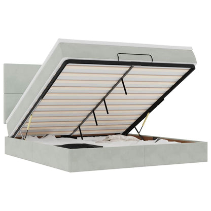 Struttura Letto Pouf con Materassi 160x200 cm in Velluto - homemem39