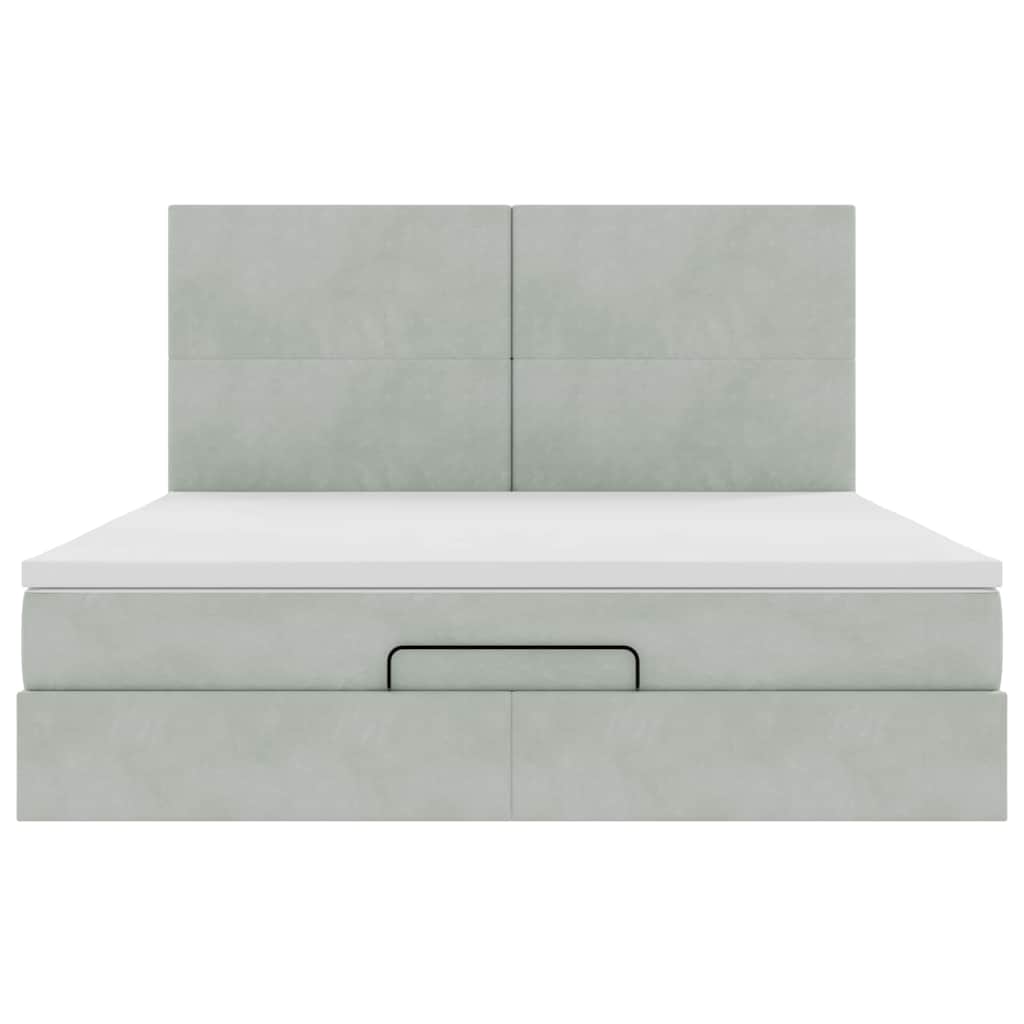 Struttura Letto Pouf con Materassi 160x200 cm in Velluto - homemem39