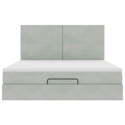 Struttura Letto Pouf con Materassi 160x200 cm in Velluto - homemem39