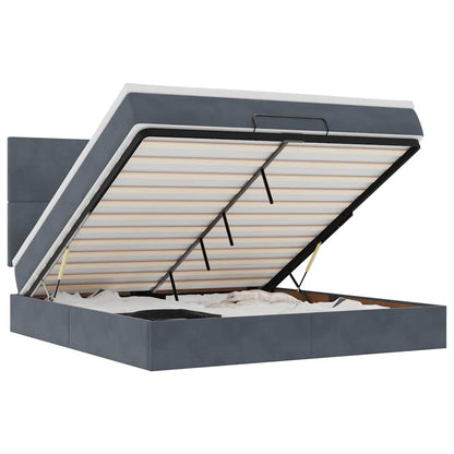 Struttura Letto Pouf con Materassi 160x200 cm in Velluto - homemem39