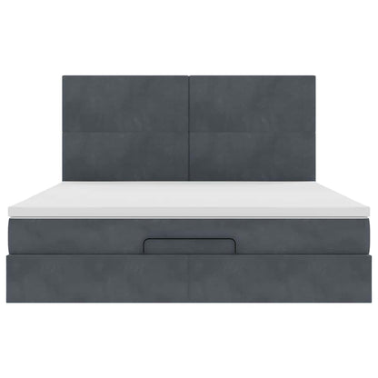Struttura Letto Pouf con Materassi 160x200 cm in Velluto