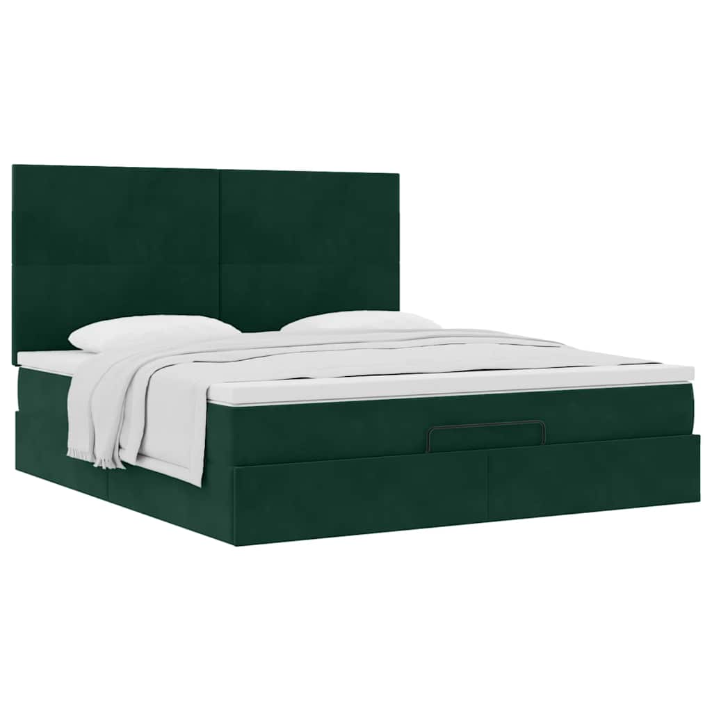 Struttura Letto Pouf con Materassi 160x200 cm Velluto | homemem39
