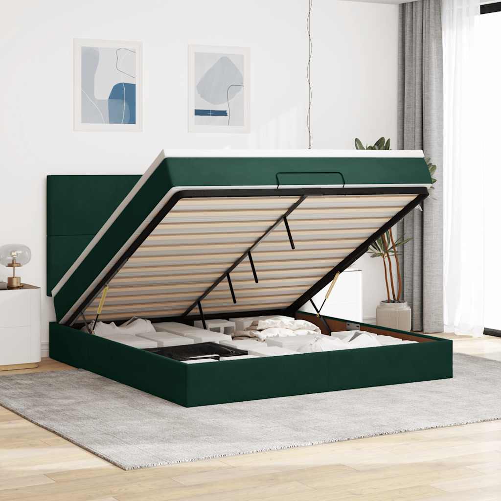 Struttura Letto Pouf con Materassi 160x200 cm Velluto | homemem39