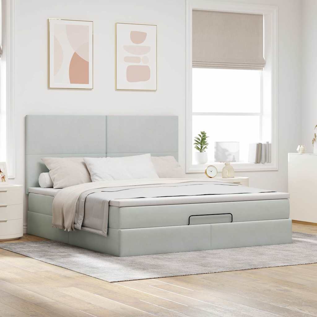 Struttura Letto Pouf con Materassi 180x200 cm Velluto | homemem39