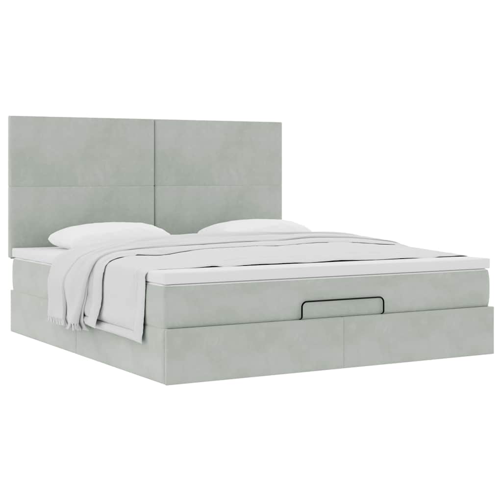 Struttura Letto Pouf con Materassi 180x200 cm Velluto | homemem39