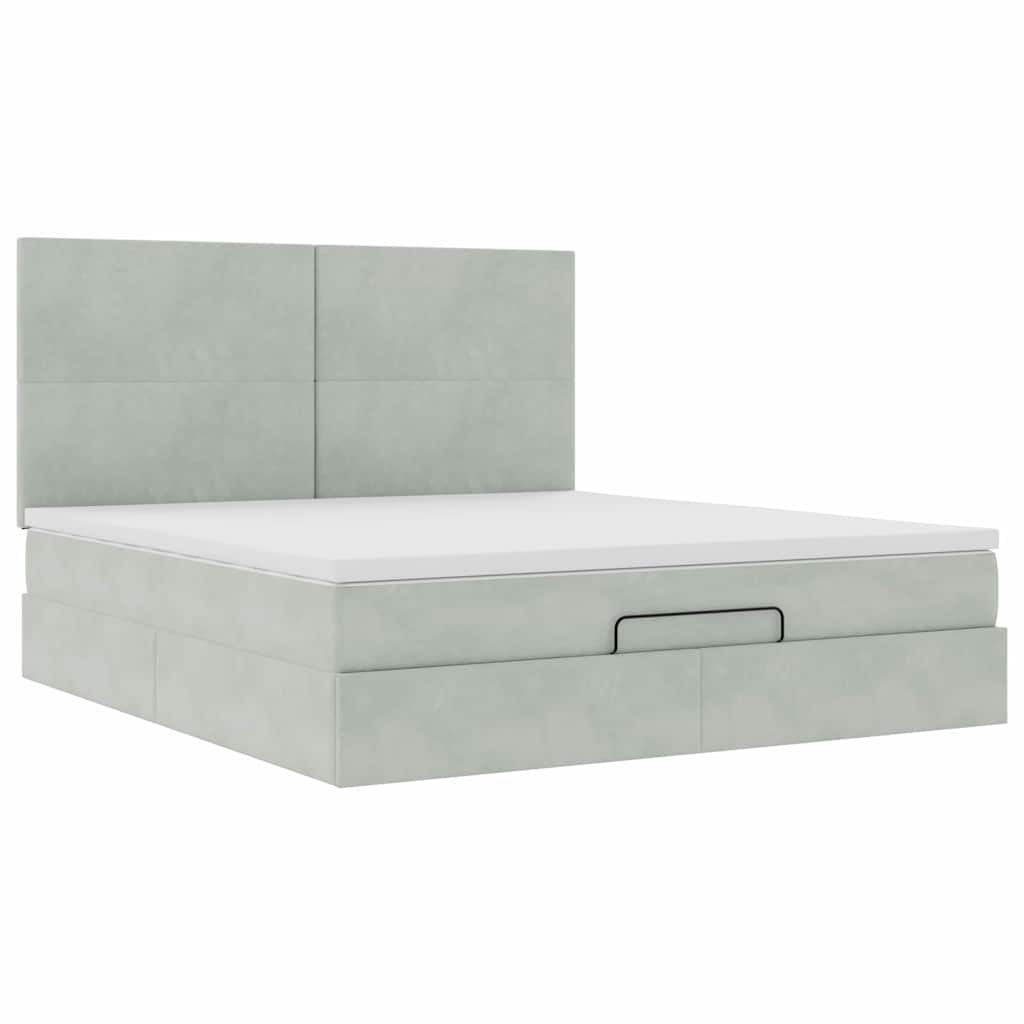 Struttura Letto Pouf con Materassi 180x200 cm Velluto | homemem39