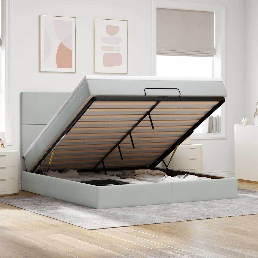 Struttura Letto Pouf con Materassi 180x200 cm Velluto | homemem39