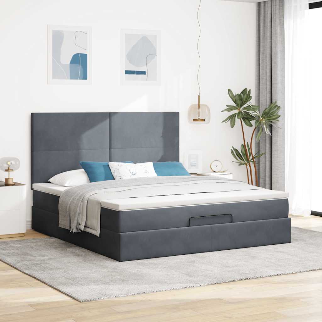 Struttura Letto Pouf con Materassi 180x200 cm Velluto | homemem39