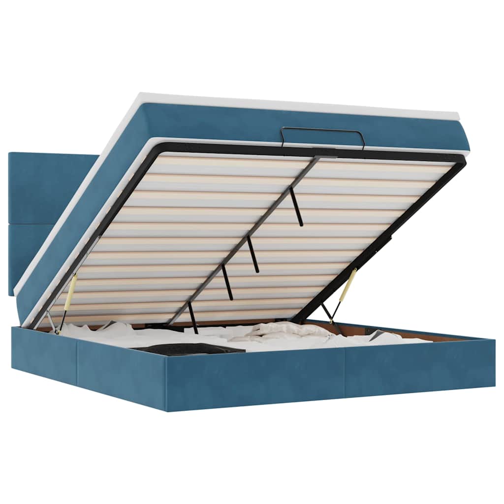 Struttura Letto Pouf con Materassi 180x200 cm Velluto - homemem39