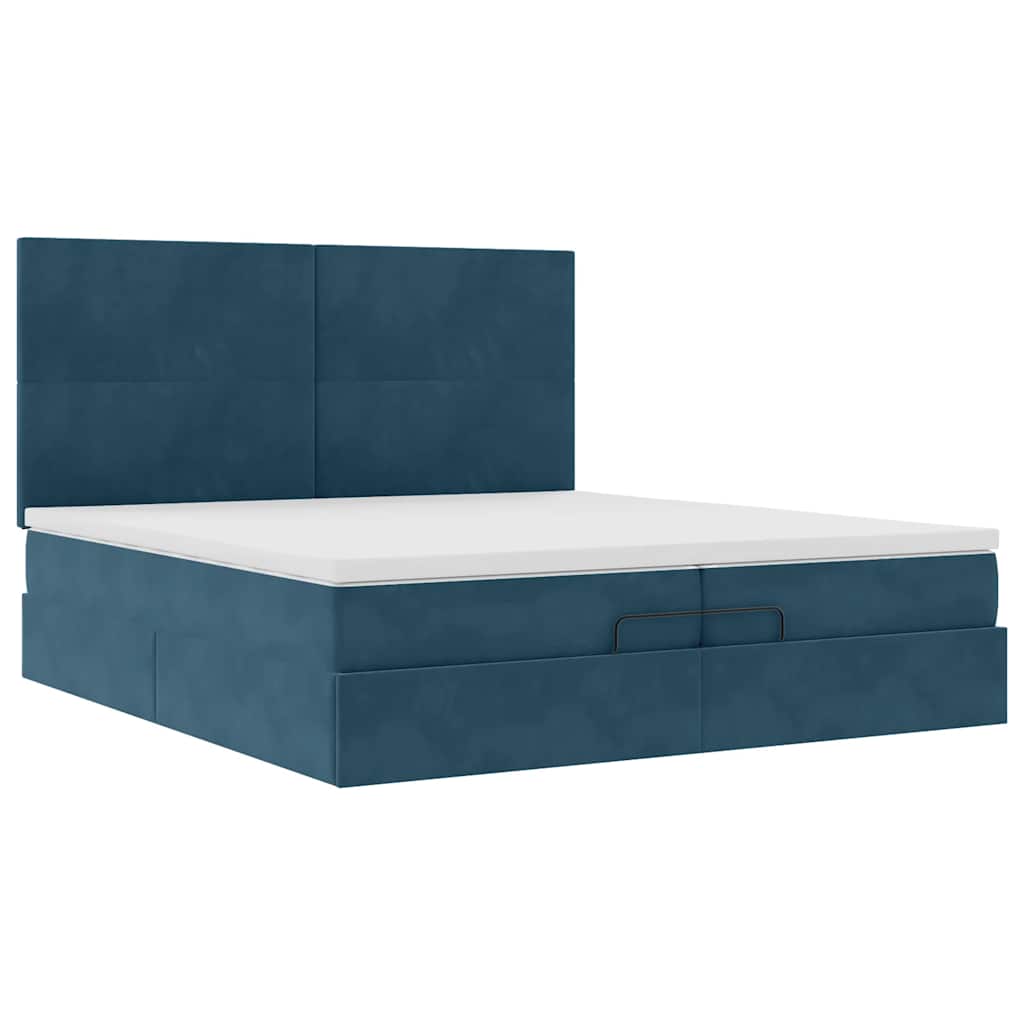 Struttura Letto Pouf con Materassi 200x200 cm Velluto | homemem39