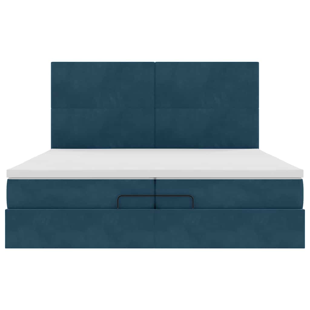 Struttura Letto Pouf con Materassi 200x200 cm Velluto