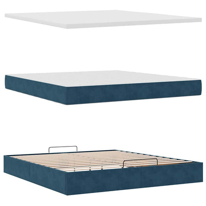 Struttura Letto Pouf con Materassi 200x200 cm Velluto | homemem39
