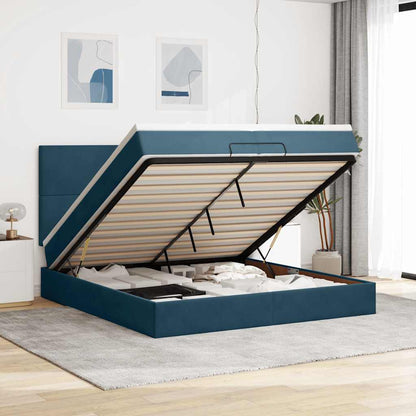 Struttura Letto Pouf con Materassi 200x200 cm Velluto