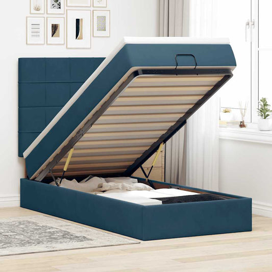 Struttura Letto Pouf con Materassi 80x200 cm Velluto