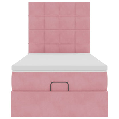 Struttura Letto Pouf con Materassi Rosa 80x200 cm Velluto | homemem39