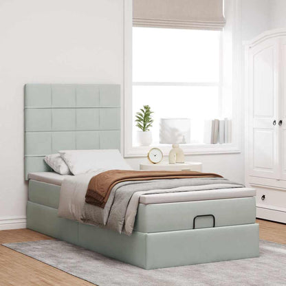 Struttura Letto Pouf con Materassi 90x190 cm in Velluto | homemem39