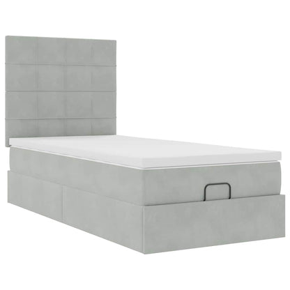 Struttura Letto Pouf con Materassi 90x190 cm in Velluto | homemem39