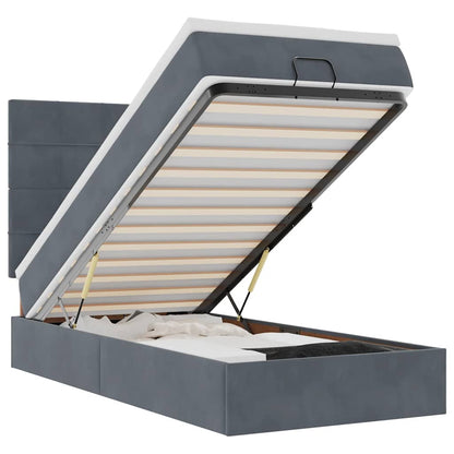 Struttura Letto Pouf con Materassi 90x190 cm in Velluto