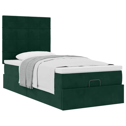 Struttura Letto Pouf con Materassi 90x190 cm in Velluto | homemem39