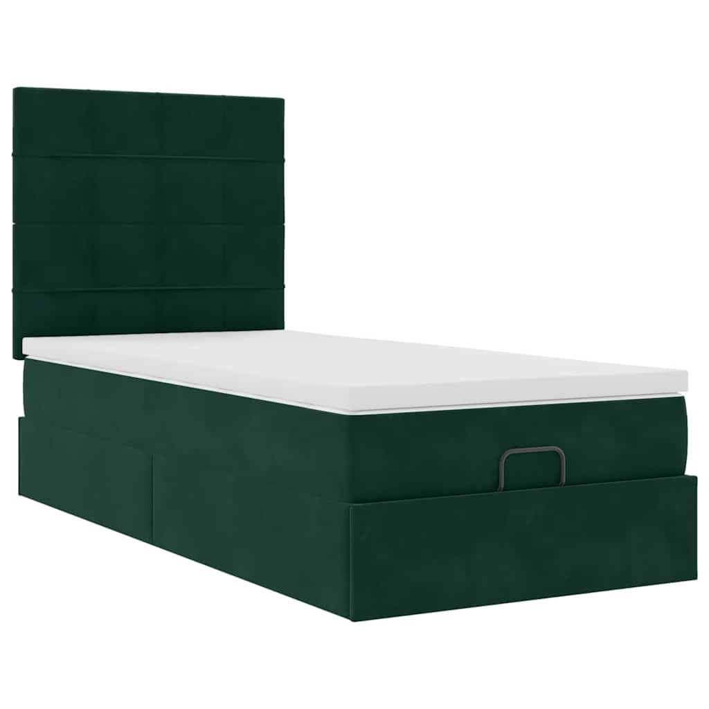 Struttura Letto Pouf con Materassi 90x190 cm in Velluto | homemem39