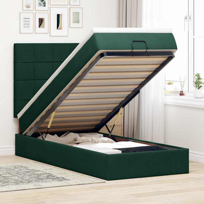 Struttura Letto Pouf con Materassi 90x190 cm in Velluto | homemem39