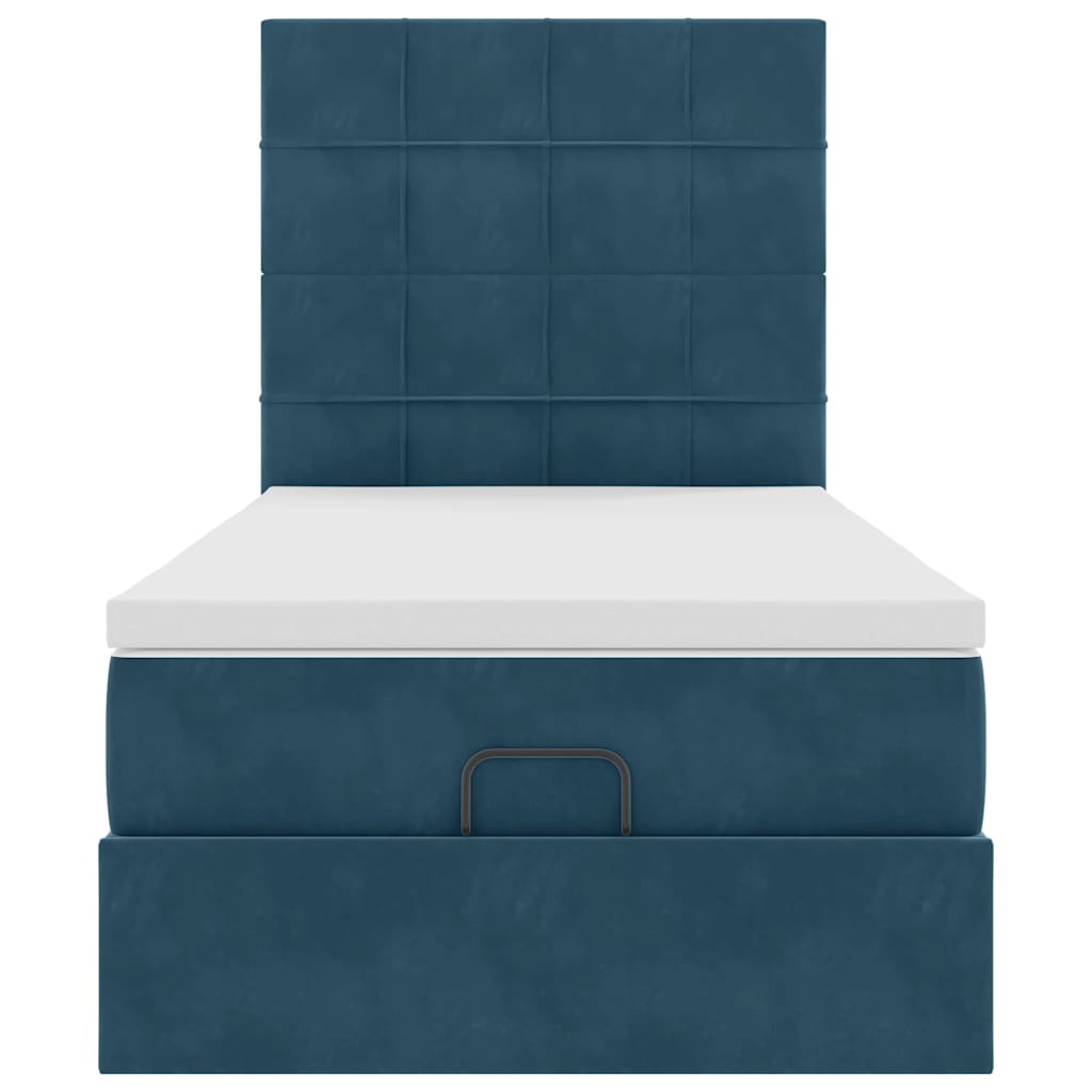 Struttura Letto Pouf con Materassi 90x190 cm in Velluto | homemem39