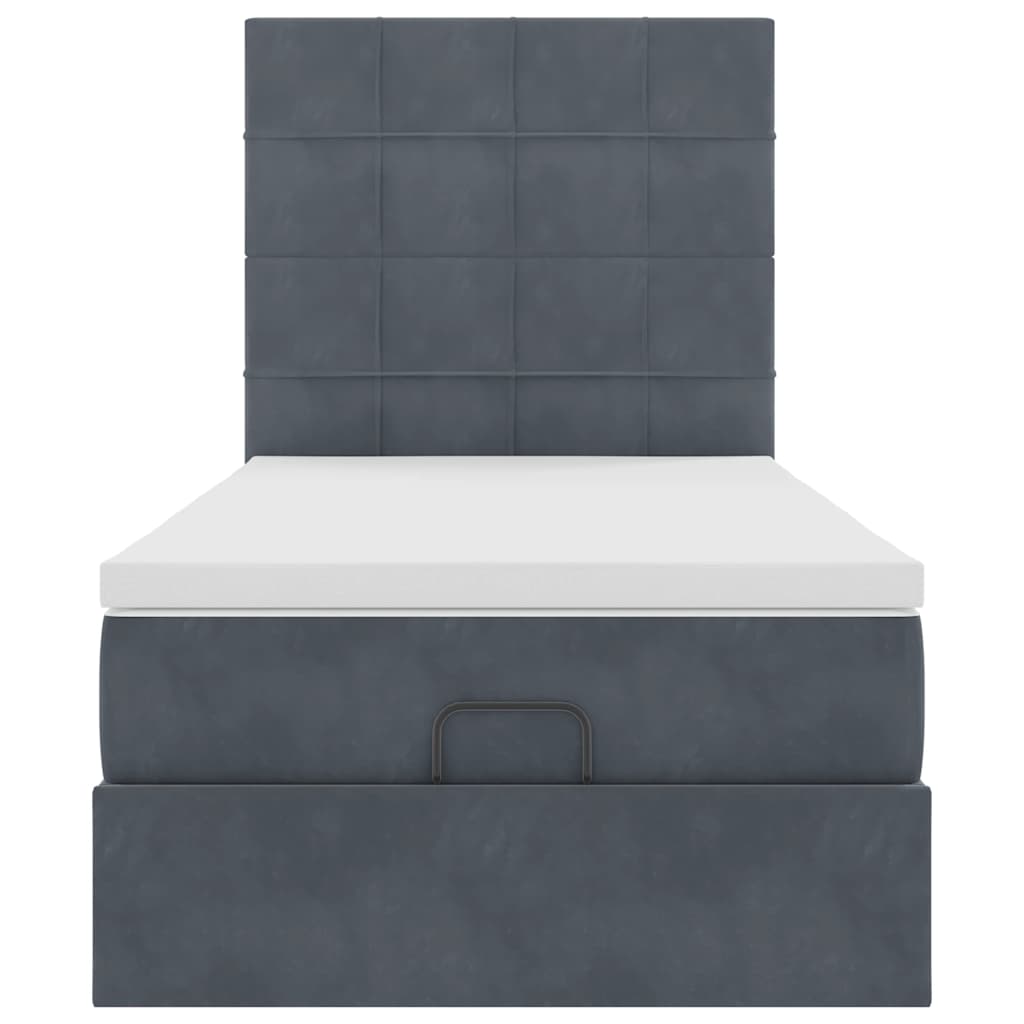 Struttura Letto Pouf con Materassi 90x200 cm in Velluto
